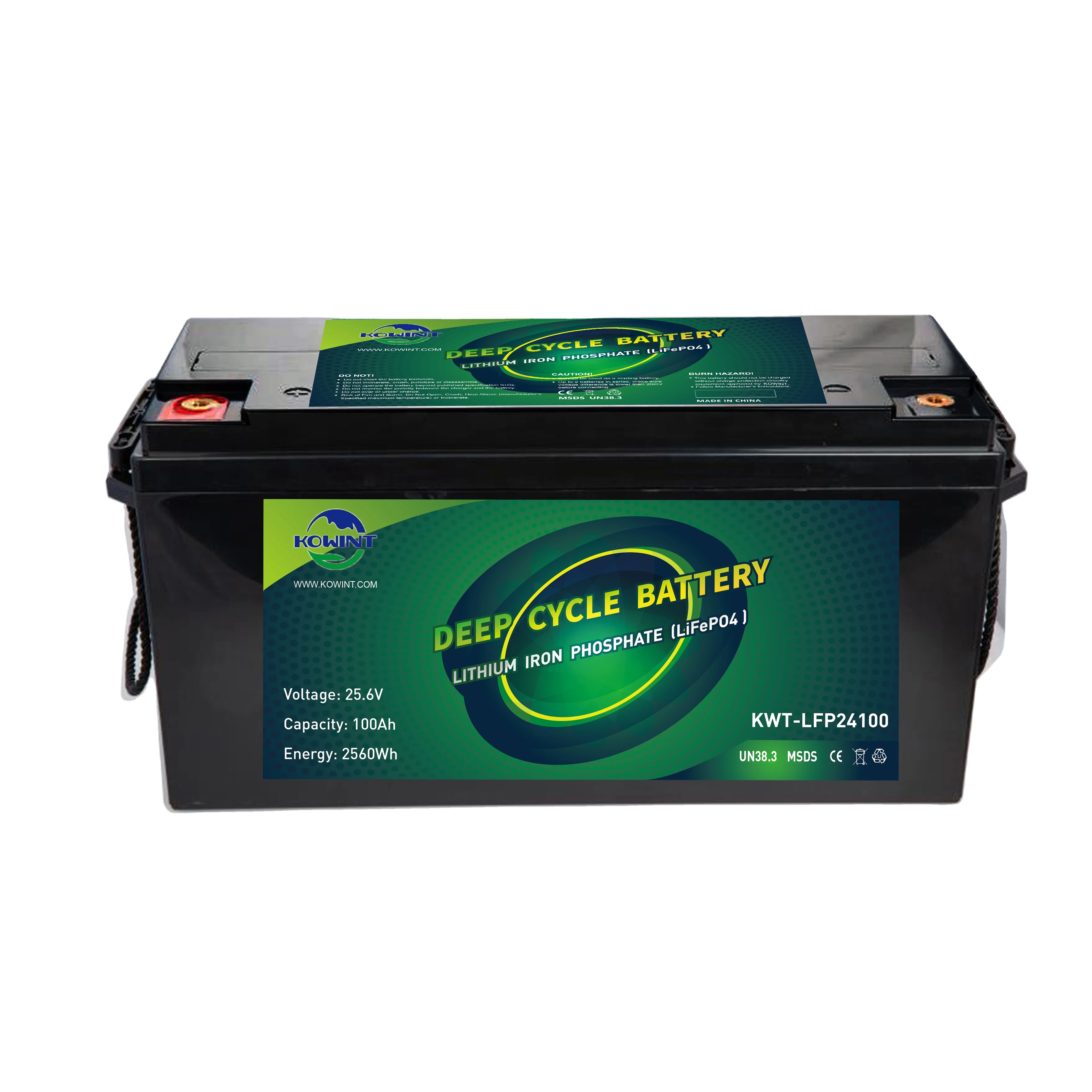 KOWINT BSLBATT lithium iron phosphate lifepo solar system cell dry battery 24v 100ah lithium lifepo4 battery