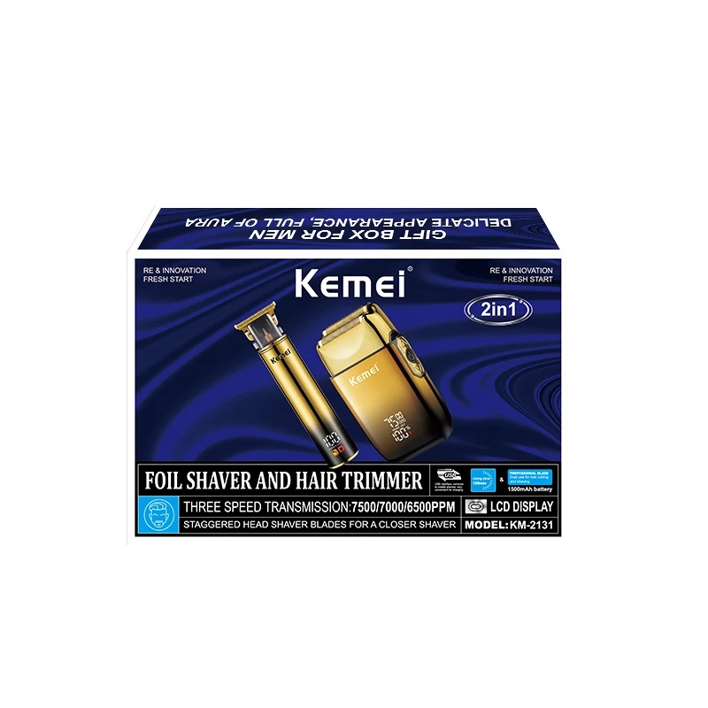 USB Rechargeable Barber Machine Set Barber Trimmer set KM-2131 Cordless Hair Cutter Electric Shaver & Bldc Barber Trimmer