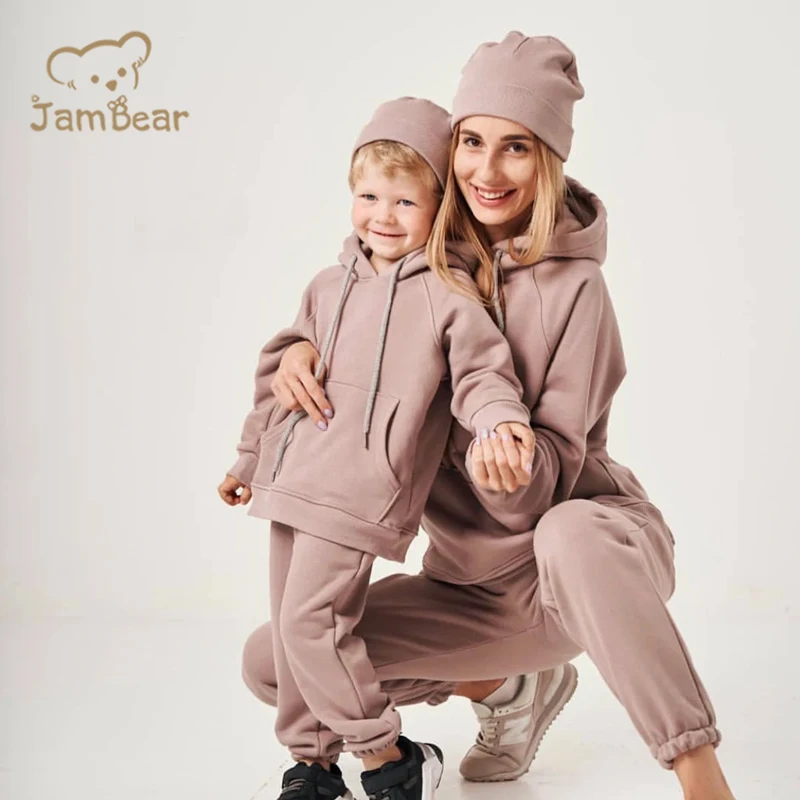 Jambear/комплект из органического хлопка; Одинаковый семейный свитер для женщин и детей; Свитшот спортивные штаны; Комплект с толстовкой мамы