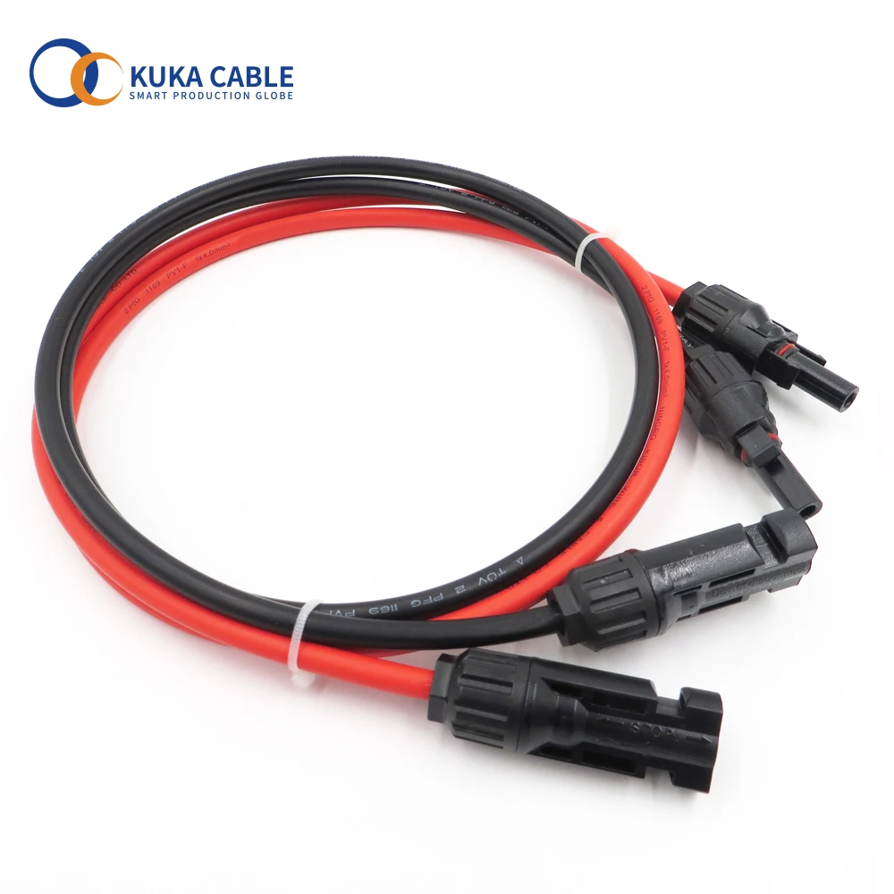 Solar Cable 6mm2 2x10 Mts Black Color And Pair solar Connectors