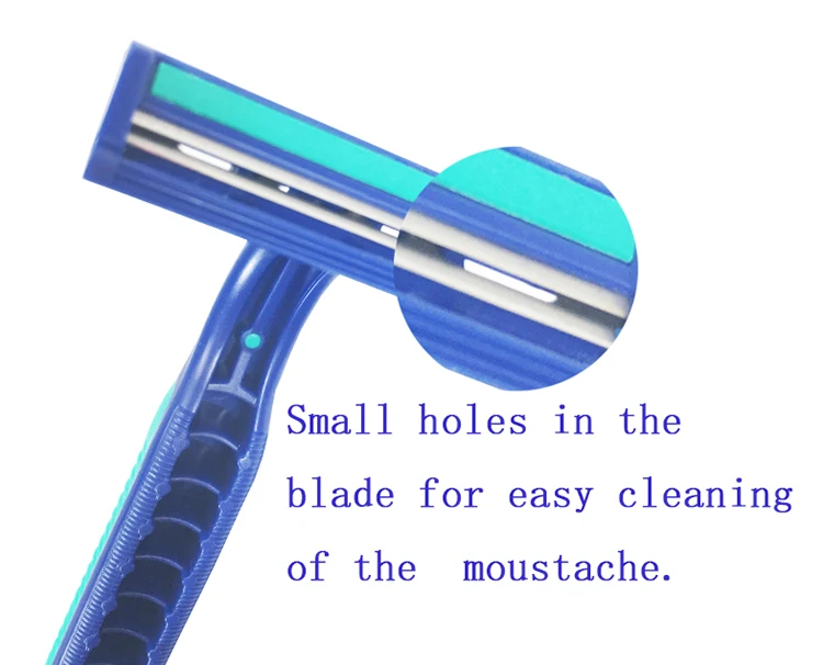HW-B229GL fast delivery hot sale classic twin 2 two blade disposable shaving razor with ABS+TPR handle