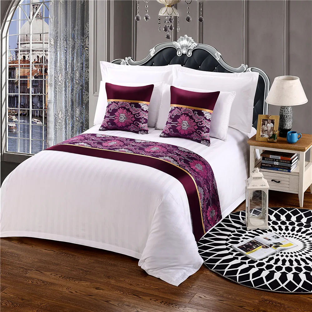 Cheap Price Hotel Luxury Bed Runner Quilt Mattress Toppers Linen Sheets Set With Cushion Decorative Pillow Cover