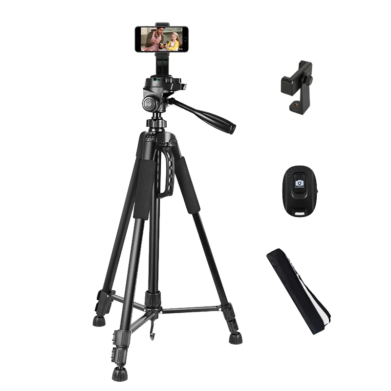 1.4M Phone Tripod Camera Stand Aluminum Dslr Video Camera Universal Stand Professional Outdoor Tripods