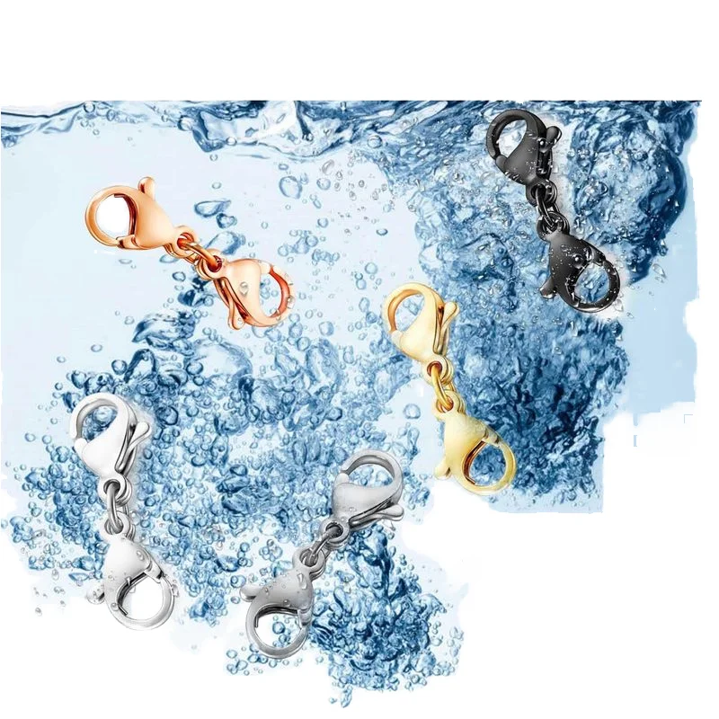 Double Lobster Clasp Extender Double Claw Connector Bracelet Extension Clasp Small Bracelet Extender Necklace Shortener Clasp