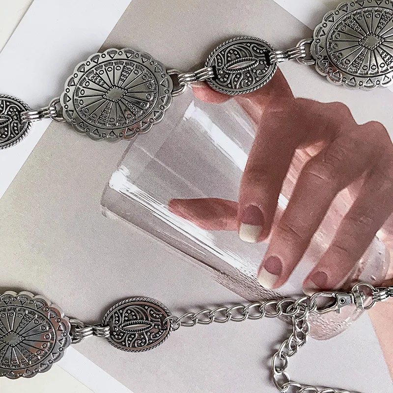 Retro Versatile Ethnic Style Metal Bohemian Waist Chain Belt For Women