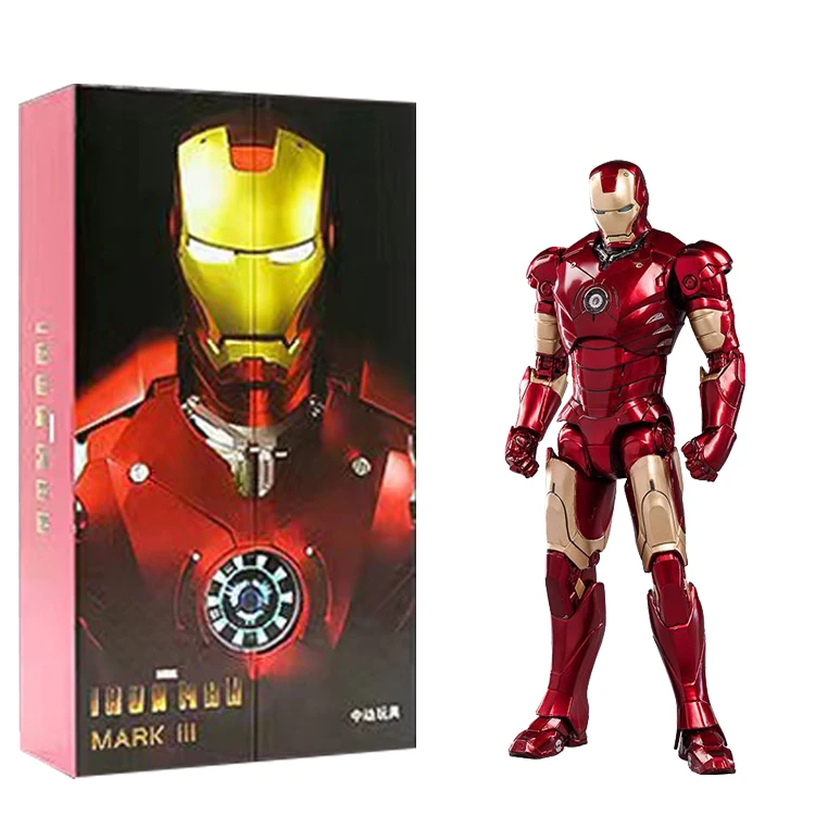 zd toys iron man original genuine Marvel 10th Anniversary Edition - iron man mk3 not glow 1/10 action figures movable joints
