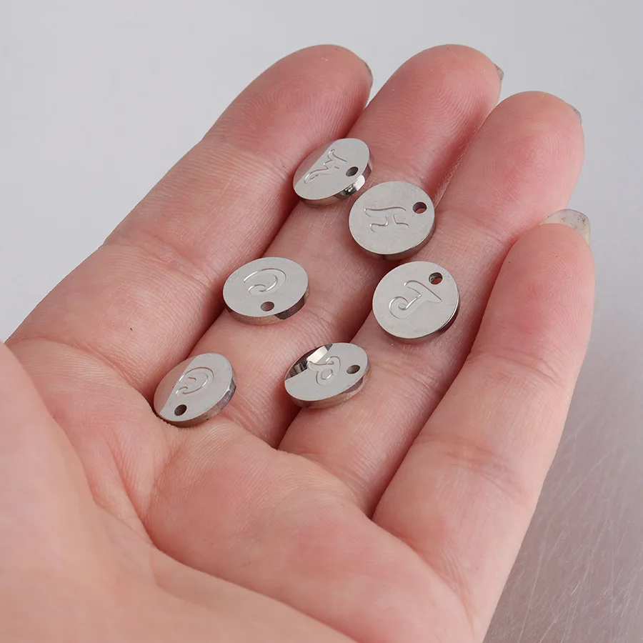 English letter pendant accessories Mirror stainless steel 26 English letters corrosion lettering