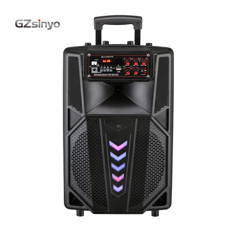 12inches rechargeable outdoor portable karaoke speaker wireless microphone light sound amplifier