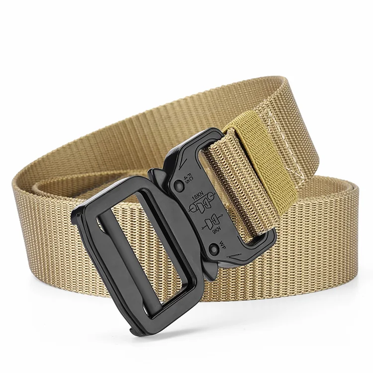 outdoor custom  belt adjustable metal buckle canvas belt manufacturer wholesale fabric belt