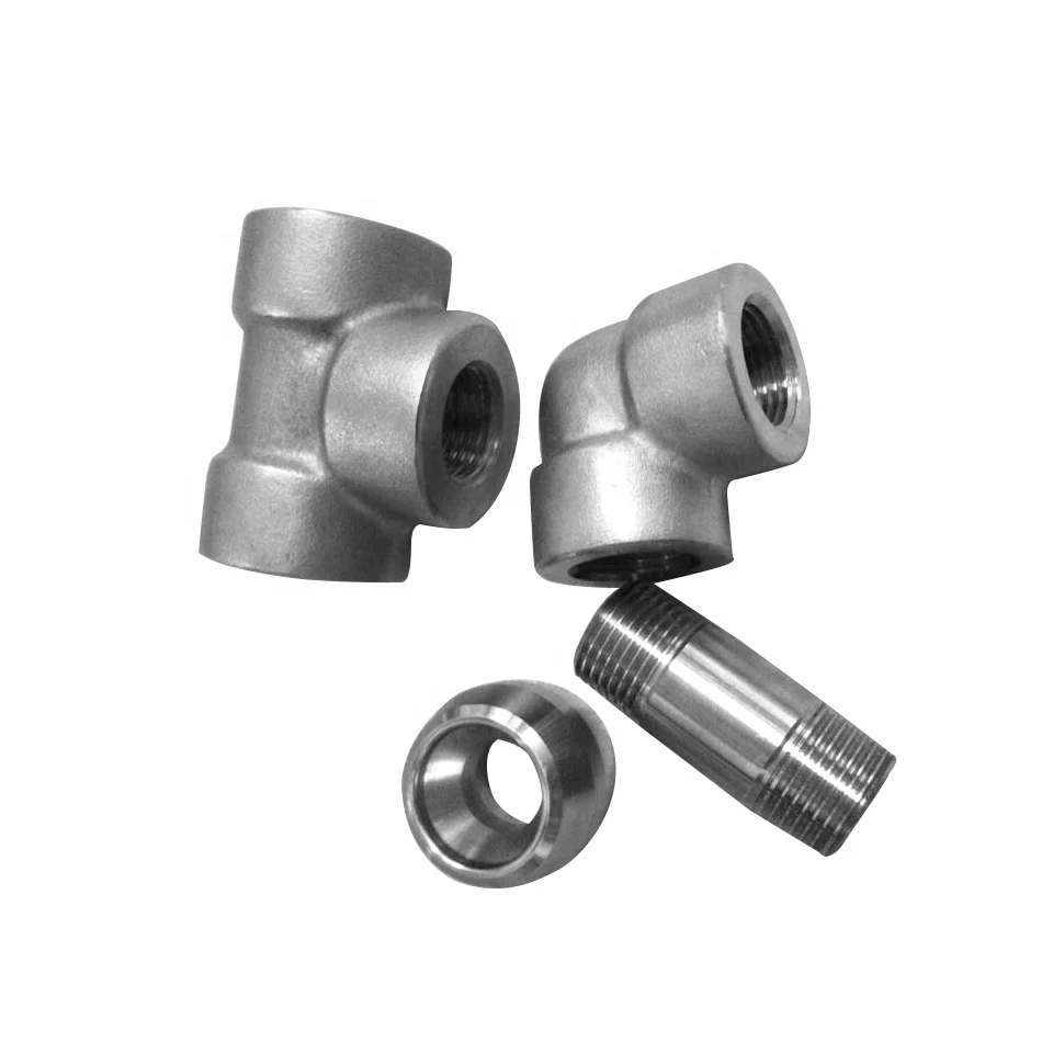 Forged Pipe Fittings 3000# Forged Elbow ANSI B16.11 Standard DN20 Carbon Steel Tee Socket Weld 3/4 Inch Thread Forged Fittings