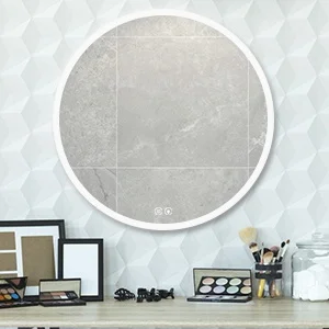 800mm Round Shape and Wall Mounted Bathroom Home Decorated Light Mirror anti fog Defogger Shower Mirror
