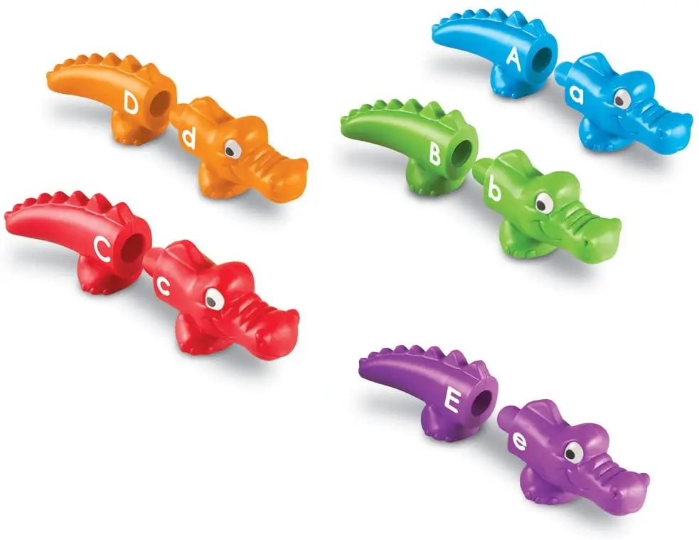 Snap On Alphabet Alligators, Fine Motor Toy, 26 Double-Sided Pieces, Ages 18 Months +
