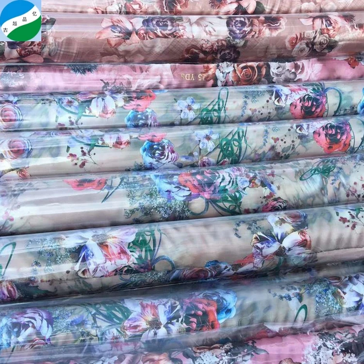 Print Fabric Plain High Quality Satin 100% Polyester Sustainable In-stock Items