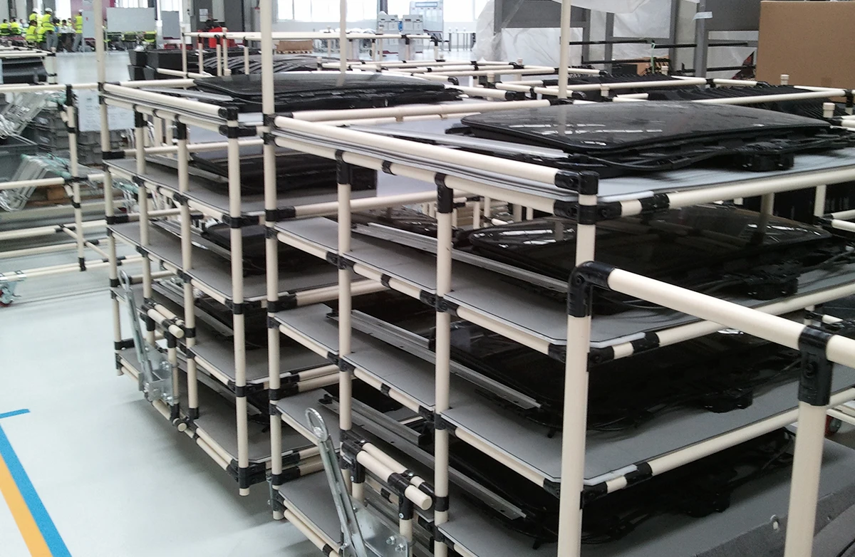 4 way heavy duty durable dismantling black metal joint for Lean pipe