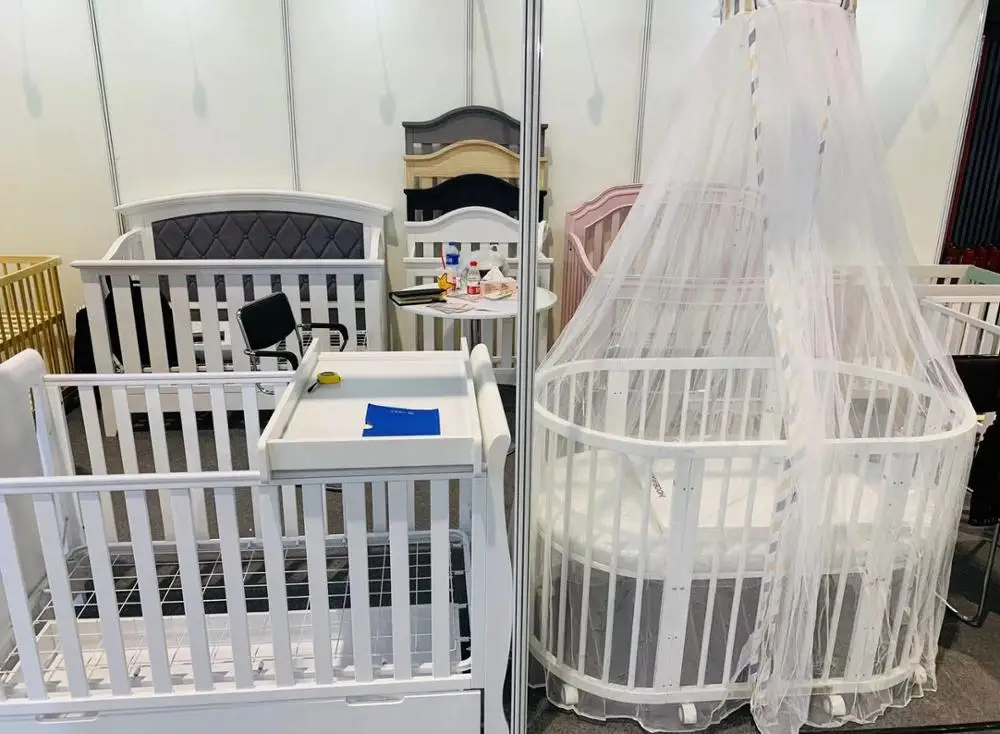 Amazing beech and pine wood baby mini crib  modern style safe baby bed