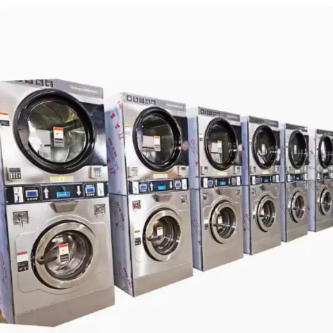 Commercial 15kg Fully Automatic Laundry Equipment Coin-Operated Stacked Washing Machine Dryer 220v-for Laundromats