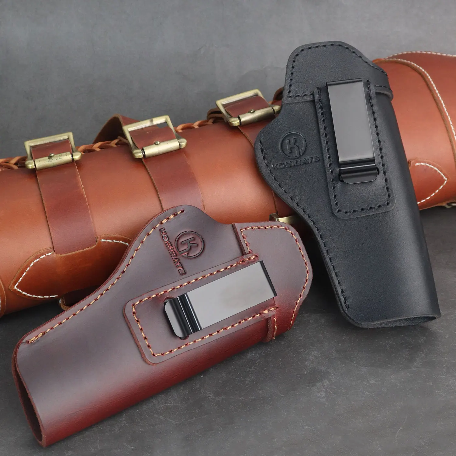 Model Tactical IWB Gun Holster Durable Genuine Leather Concealed Carry