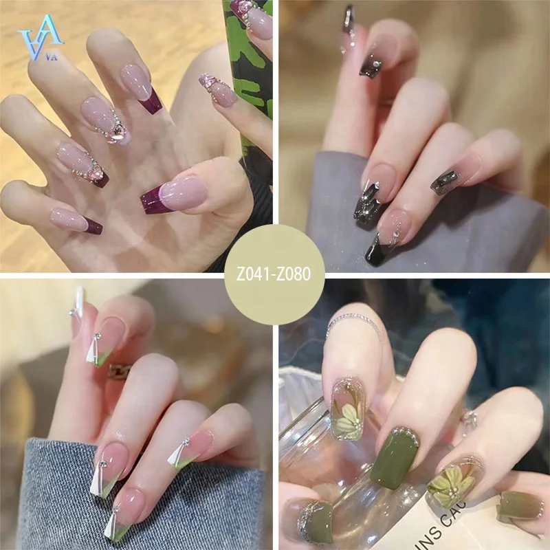 Wholesale Ballerina High Quality Rhinestones Abs Acrylic Designed Packaging Box Custom Private Label Medium Press On Nails