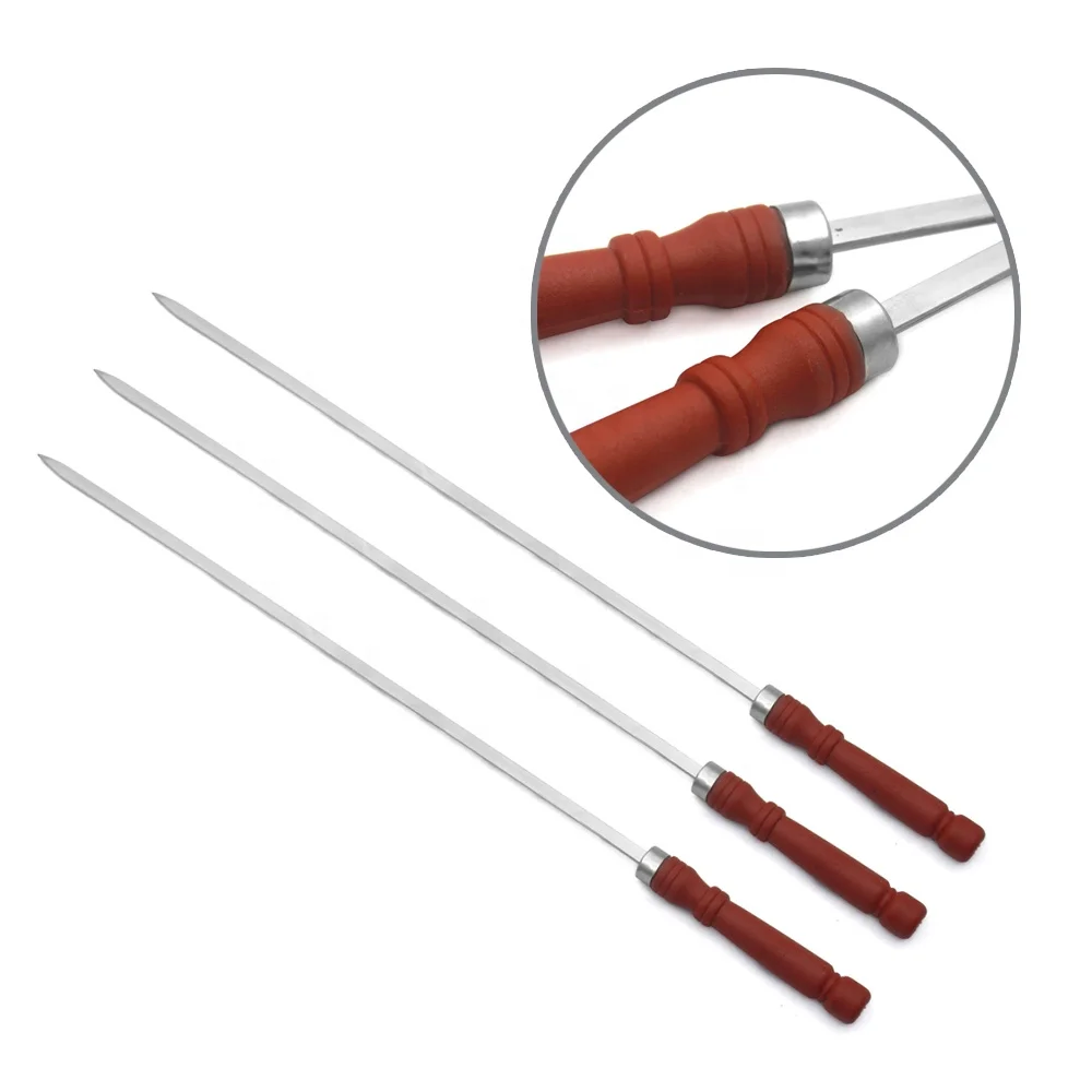Stainless Steel BBQ Skewers Quick Release Turkish Kebab Skewers with Bamboo Charcoal & Metal Meshes Accessory