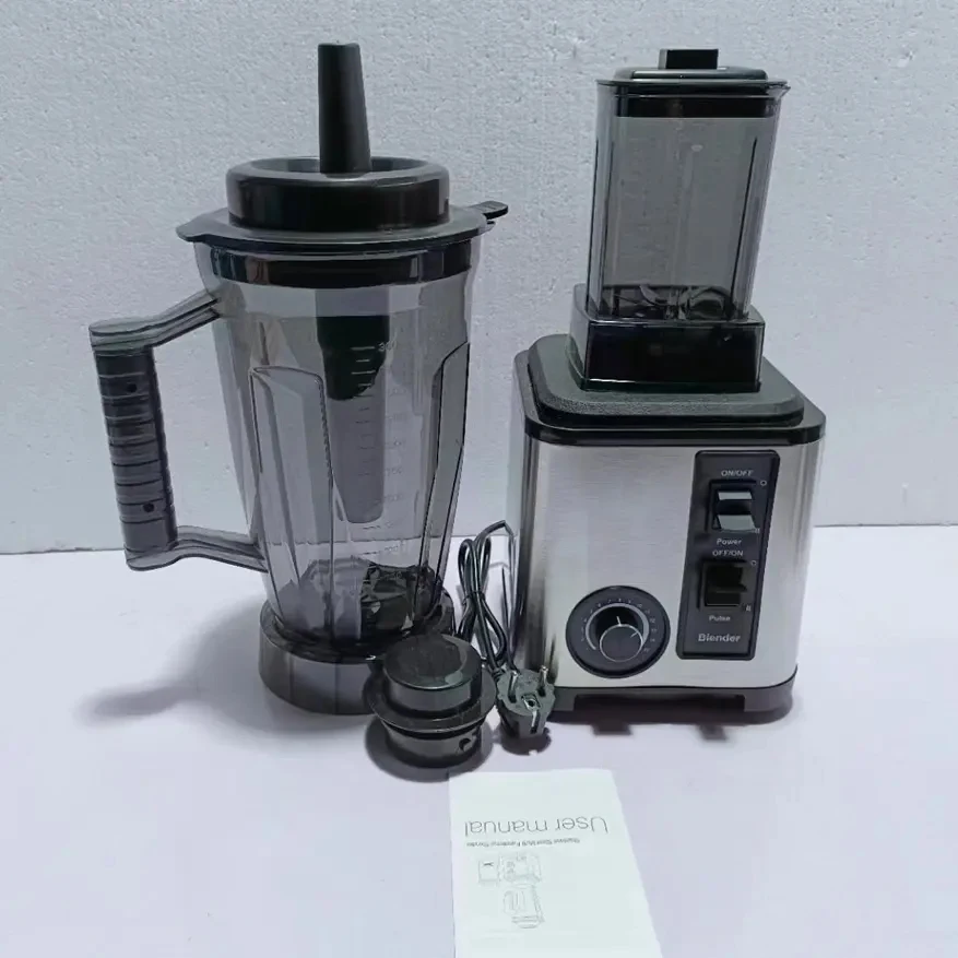 JEWIN 3L Silver Crest Blender 2 in 1 Electric Fruit Juice Blenders Machine 2 Jars 9525 Motor