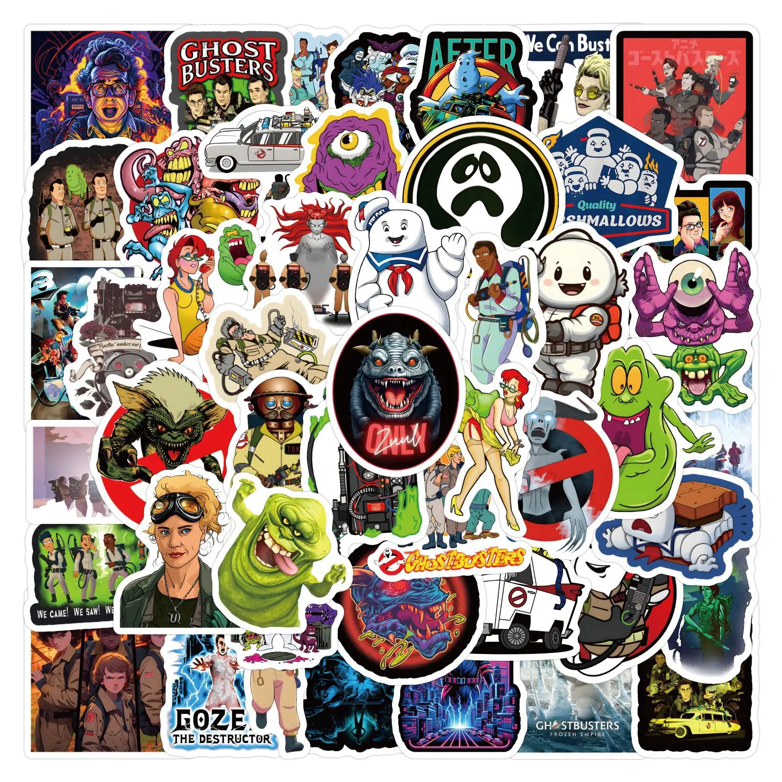 ZY2988C 60Pcs New Ghost Busters Scrapbook Graffiti DIY Stickers Decorative Cup Guitar Laptop Luggage Vinyl Waterproof Stickers