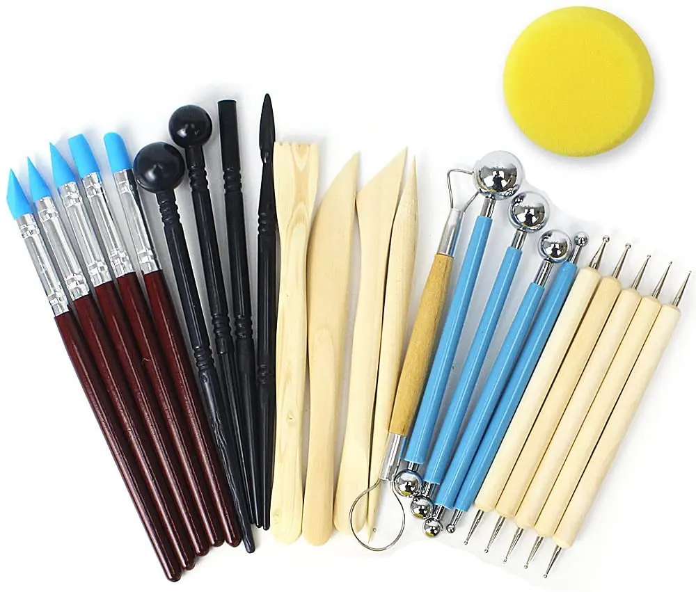 
2020 24pcs Ball Stylus Dotting Tools, Polymer Modeling Clay Sculpting Tools Set Rock Painting Kit for Sculpture Pottery 