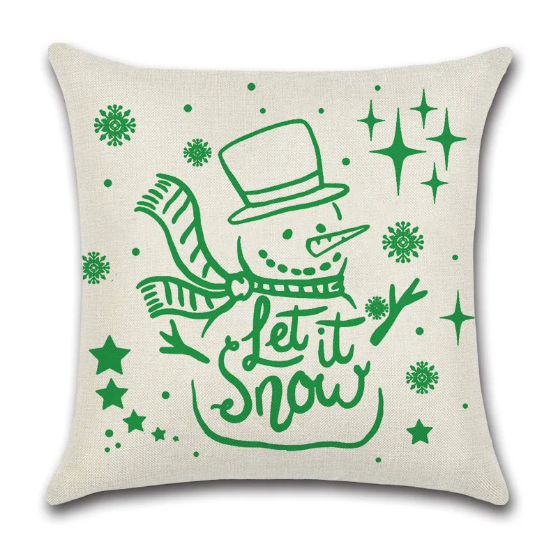 Anti static Paragraph Christmas holiday festival festival celebration on green element flax home sitting room pillow case covers