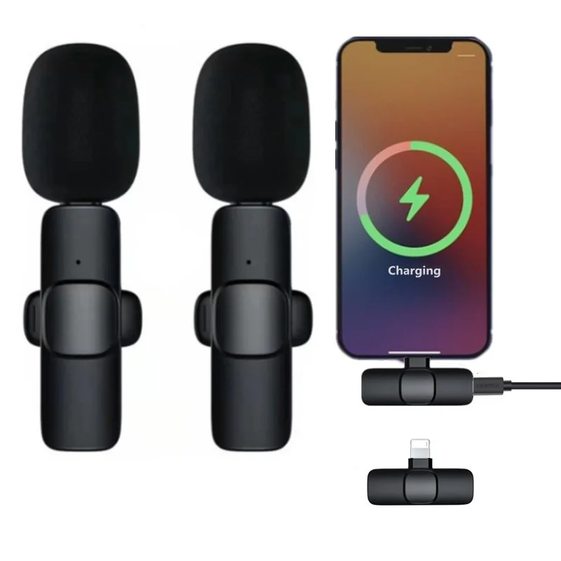 Профессиональный беспроводной мини-микрофон 2,4g, петличный стерео аудио рекордер, микрофон с зажимом для интервью для iPhone