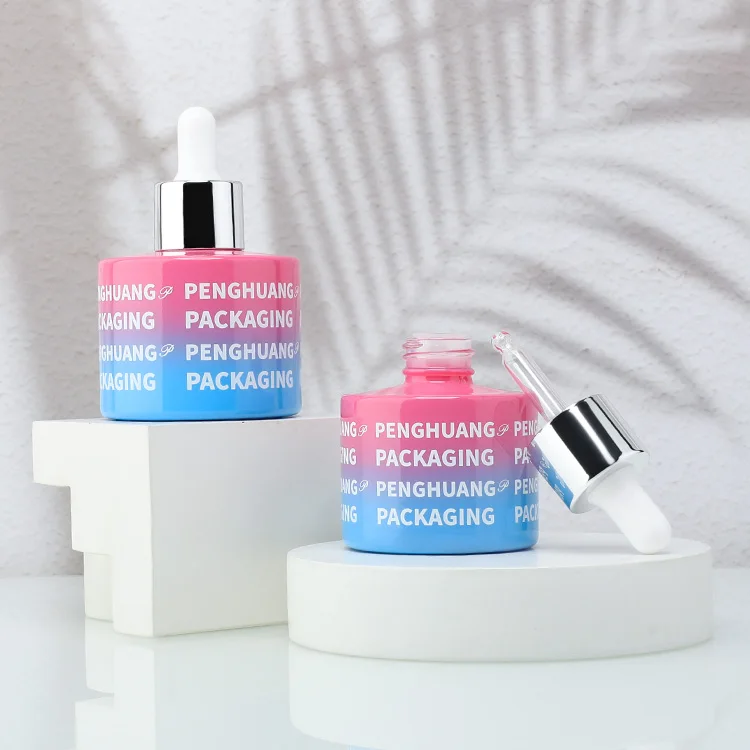 Hot Custom Luxury Glass Dropper Bottle 30ml 50ml Essential Oil Skincare Serum Bottle Bright Thin Flash Thick Bottom Design 1oz