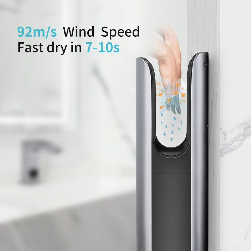 Aike AK2065 Заводская цена двойная настенная высокоскоростная ультра-небольшая струйная сушилка для рук
