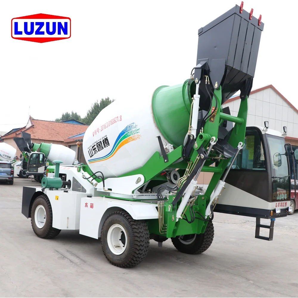 LUZUN 5.5M3 articulated chassis self loading concrete mixer truck factory direct sale