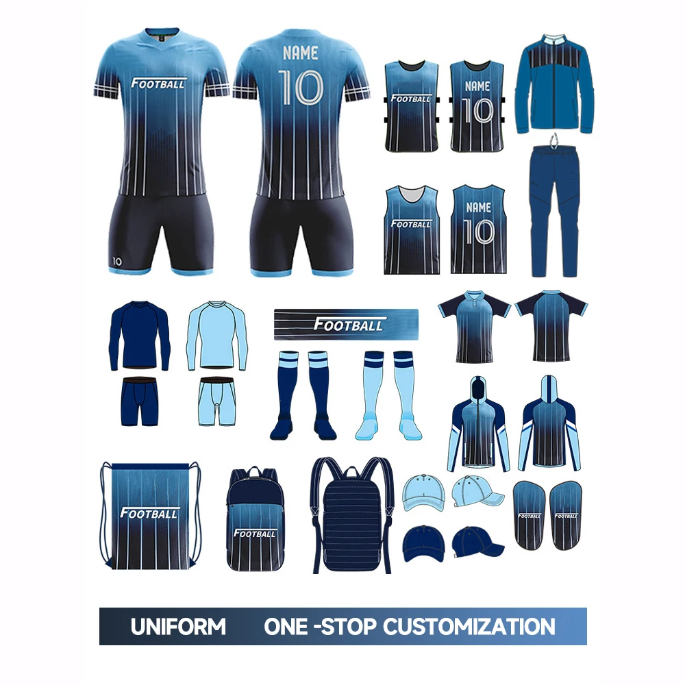 Wholesale OEM Design football clothes football set Football Uniform wear uniform Custom soccer kit Sublimation Soccer jersey