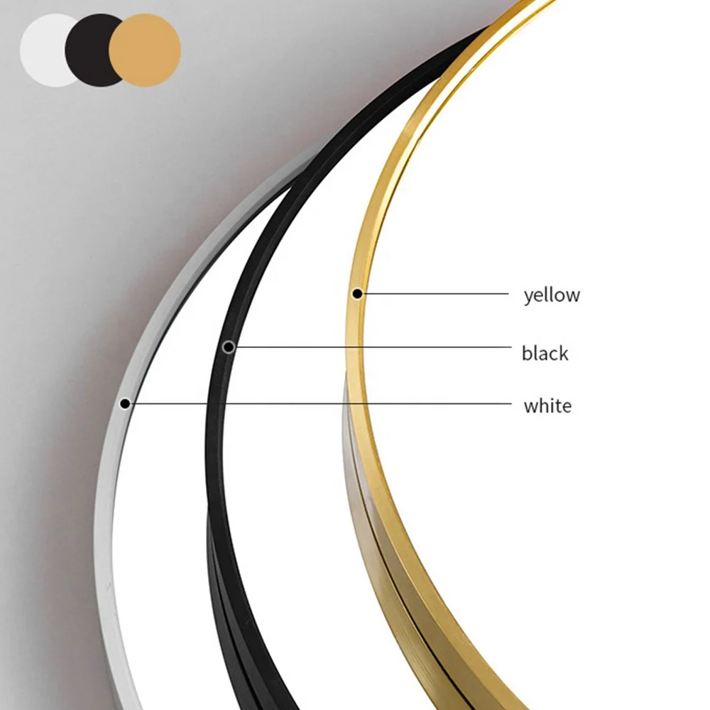 Foryoudecor reusable miroir ovale salle de bain miroir mural  Dia 30 40 50 60 70cm Drawing a circular metal frame wall miroir