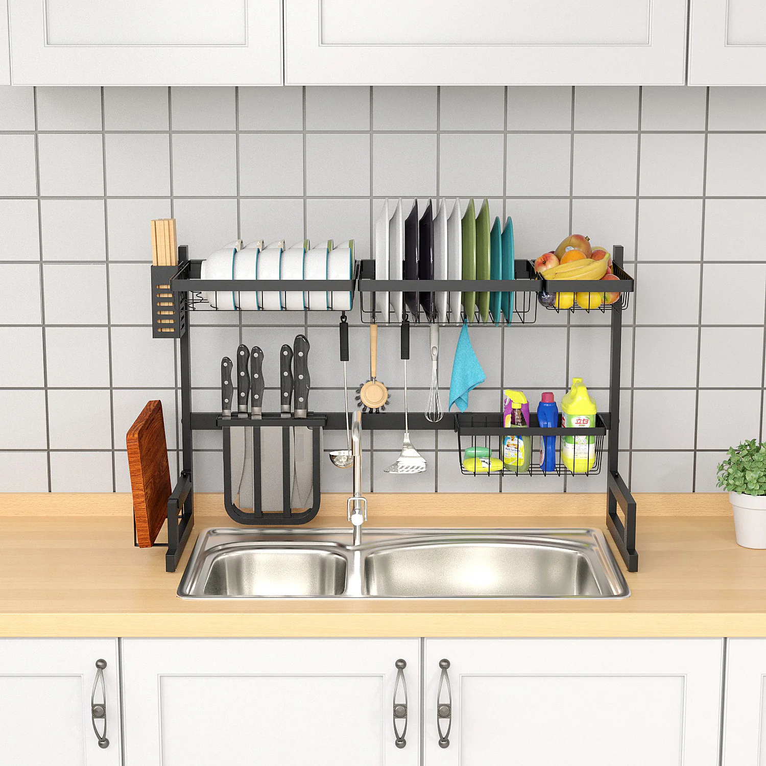 tableware storage drain rack kitchen floor multi tier shelf sink organizer kitchen corner shelf creative dish racks
