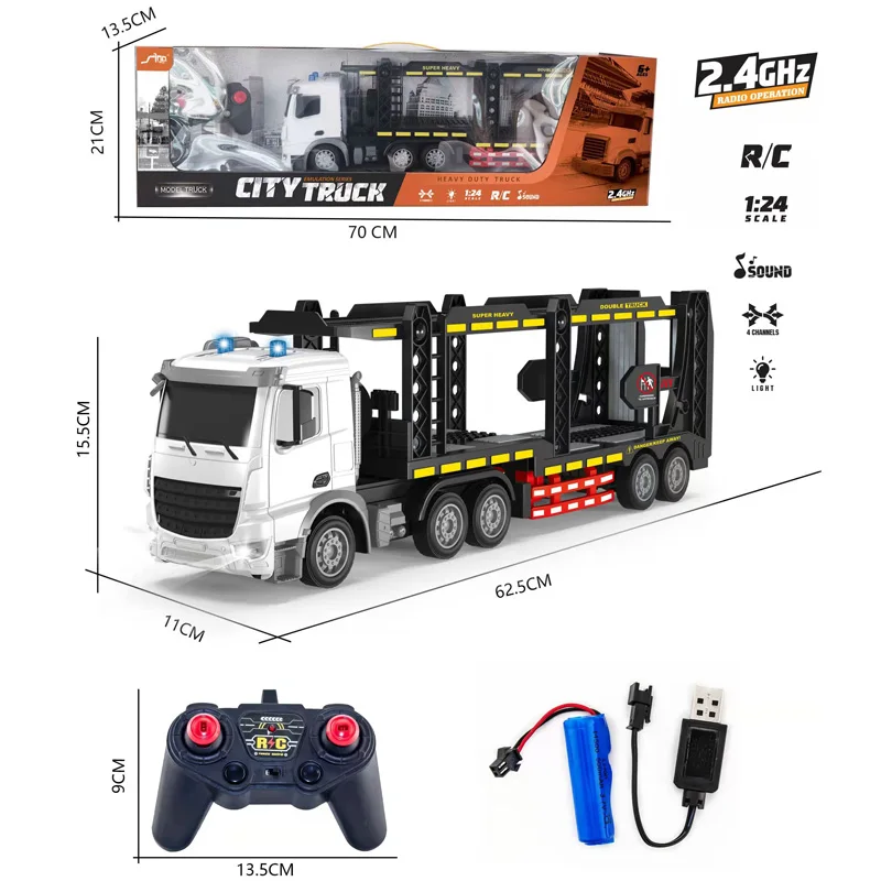 remote tow trucks with trailer toy cargo transport vehicles play set kid hauler play set carrier transporter cars rc toy flatbed