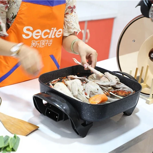 30CM Square Non-stick Coating Multifunction Electric Heating Pan with Temperature Control