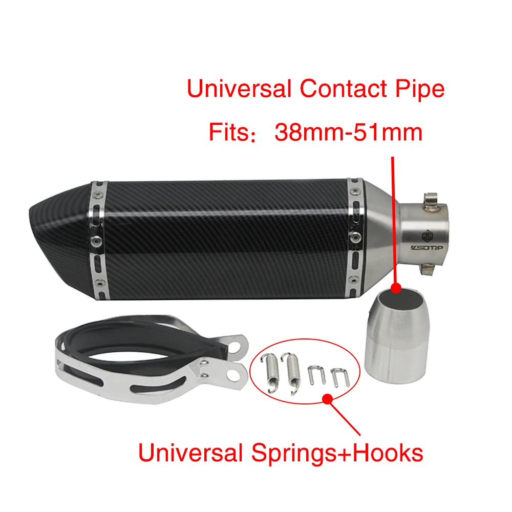 
ZS motorcycle exhaust pipe muffler for Scooter ATV CBR125 CBR250 CB400 CB600 YZF FZ400 Z750 akrapovics exhaust good sound 