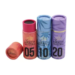 customized paper biodegradable tea packaging tube cardboard round boxes with metal lids inside Paper tube packaging
