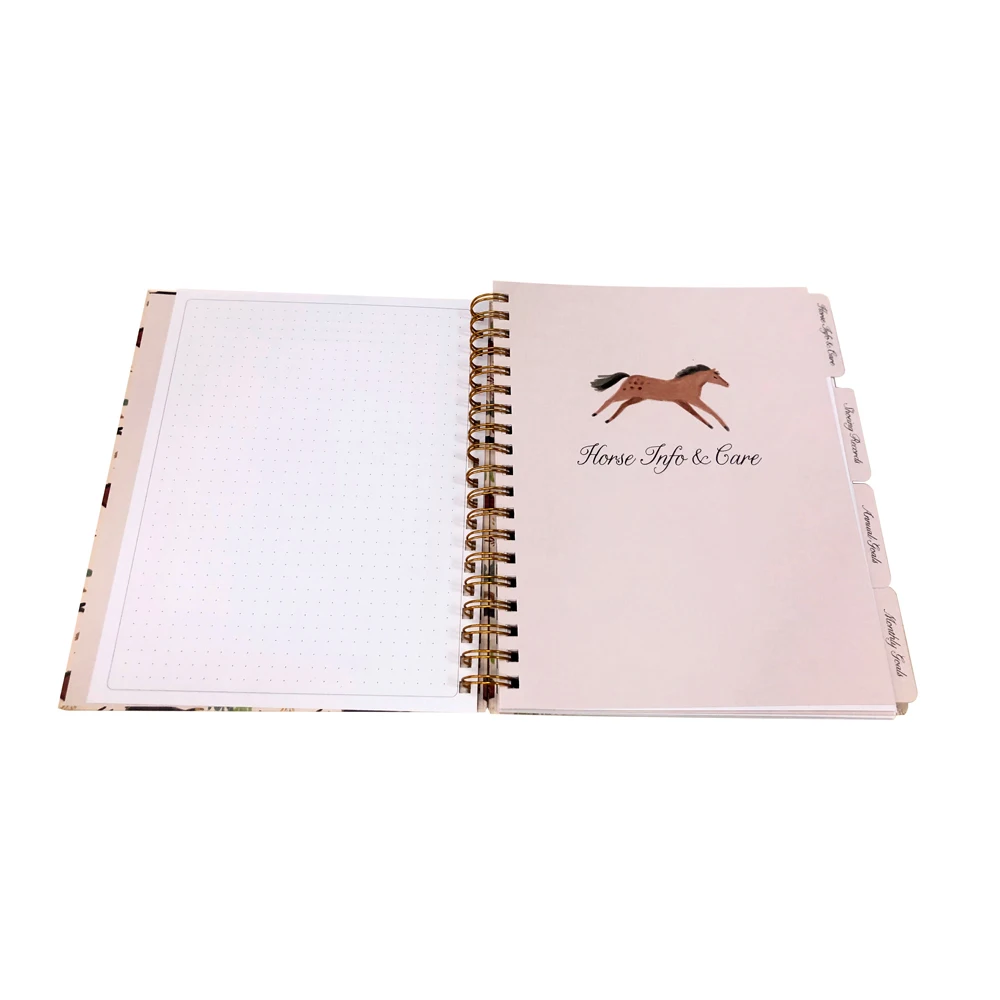Wire-o binding offset printing custom softcover journal book