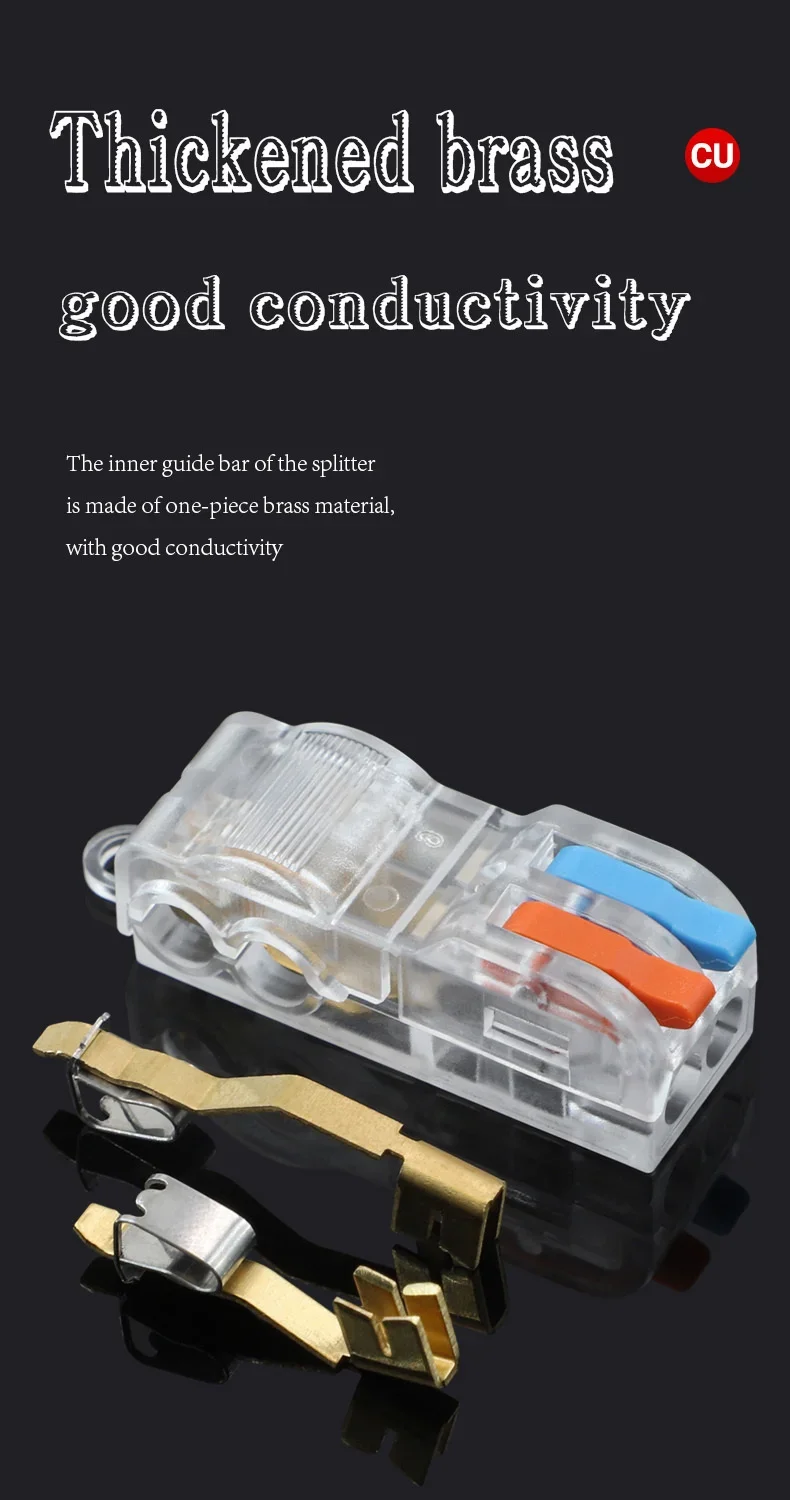 Electrical Wire Connector Stripping-free Brancher Quick Cable Wiring Terminal Block Non Destructive Without Breaking Cable