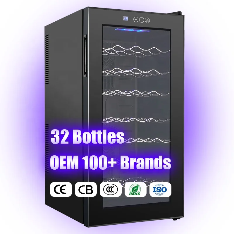32 bottles Winecooler Built In 120 Volt Ce Fridge Wine Cellar Cooler JC-78SW