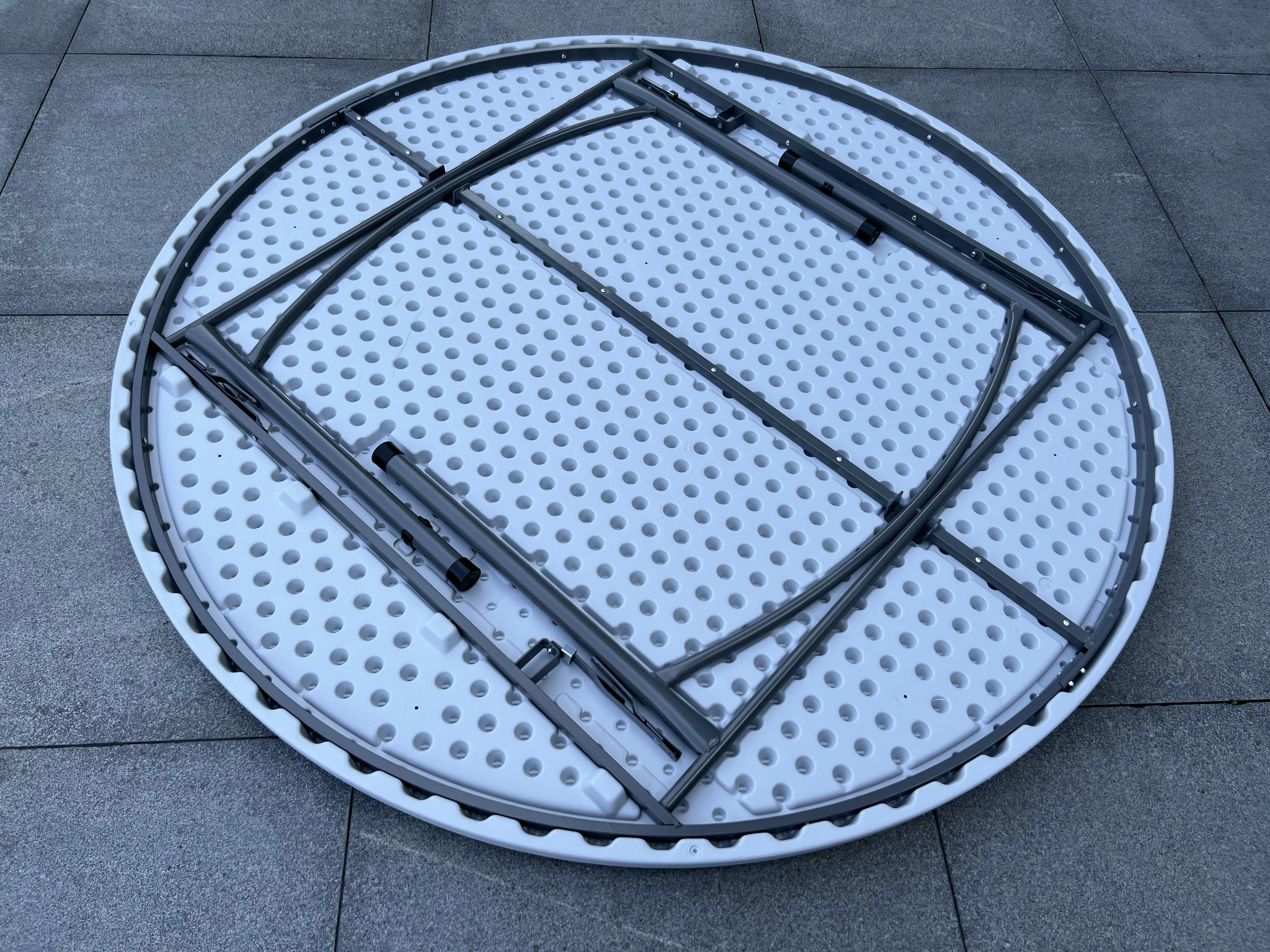 Wholesale outdoor 6ft white one piece top plastic folding round banquet tables for events party