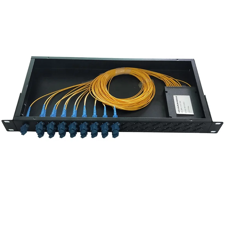 PLC splitter Chassis module SM1*2/1*4/1*8/1*16/1*32/1*64 SC/PC with connector Splitter rack ODF