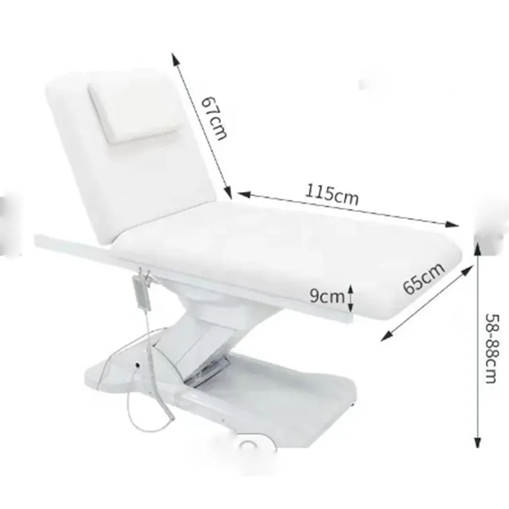 high quality SPA facial bed adjustable treatment Massage table electric lifting  2 motors beauty Bed