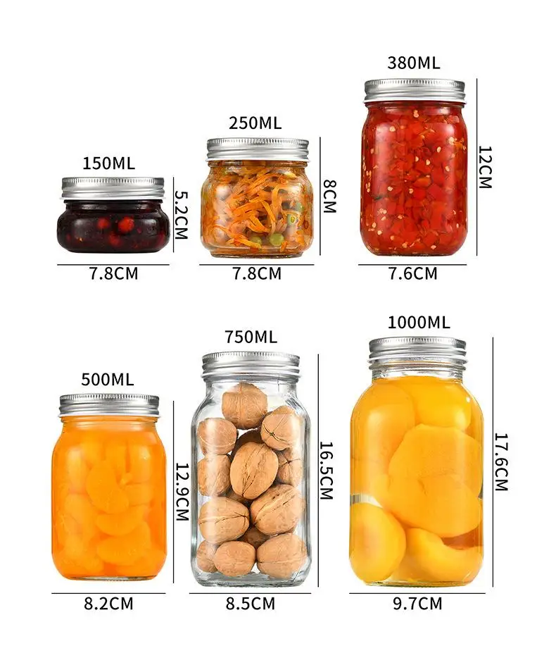 16 Oz Mason Glass Jar With Metal Lid For Pickling Canning Candles Home Decor Overnight Oats Fruit Preserves Jam Or Jelly