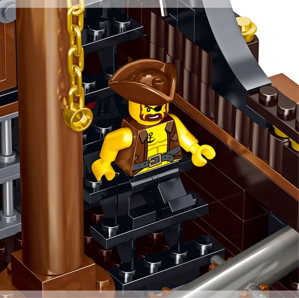 zhe gao Customized Kids Toys New Arrival Pirate Ship Model Plastic Building Blocks Creative Educational Legoing Building Bricks