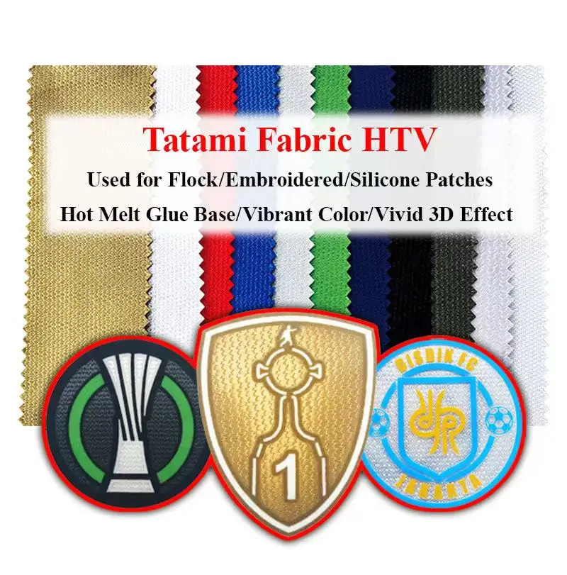 Wholesale Customized nylon fabric textile  tatami fabric material HTV for silicone flock transfer embroidery patch badge