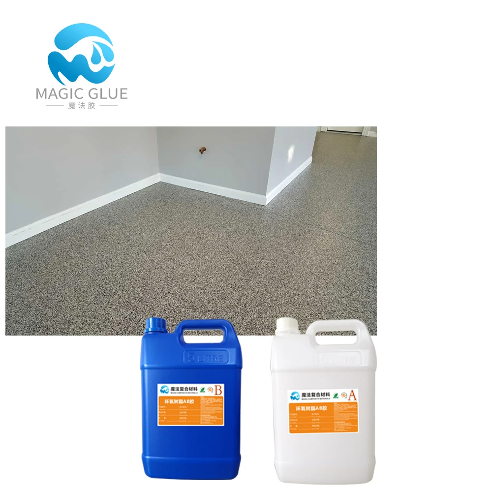 Decorative Epoxy Floor Water-based Clear AB Glue Pebble Flooring