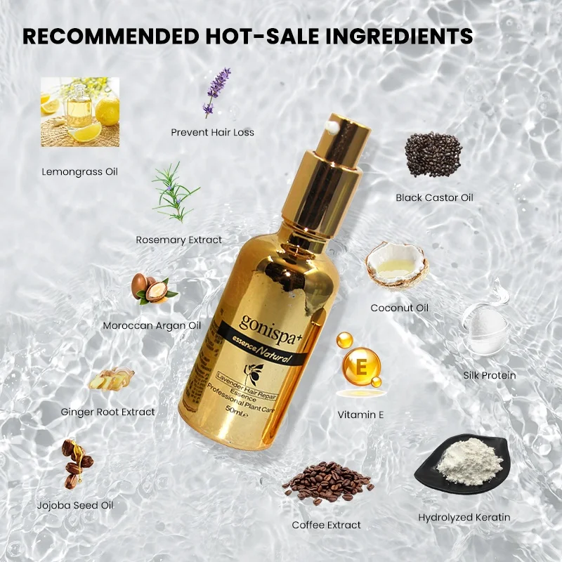 OEM Anti Hair Loss Serum Fall Treatment Ginger Hair Growth Oil Olive Onion Castor Rosemary Mint Organic Morocco Argan Hair Oil