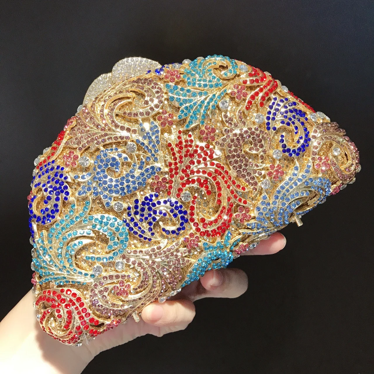 Amiqi MRY176 Luxury Crystal Diamonds Embedded Clutches For Women Rhinestone Clutch Evening Bag With Wedding Party Handbag